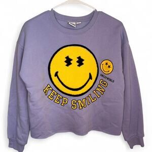 Smiley world purple sweatshirt streetwear size XL
